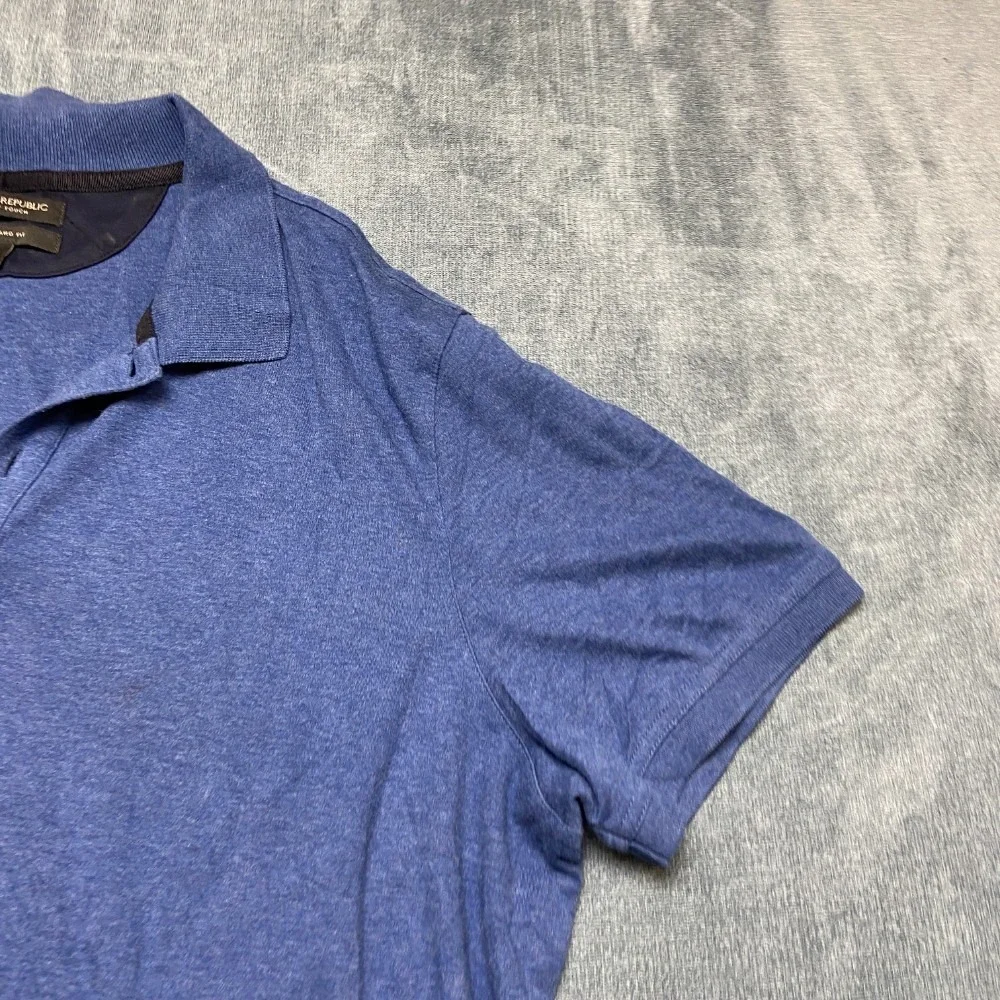 Banana Republic Luxury Touch Polo Shirt Mens XL Blue Standard Fit Golf Tennis